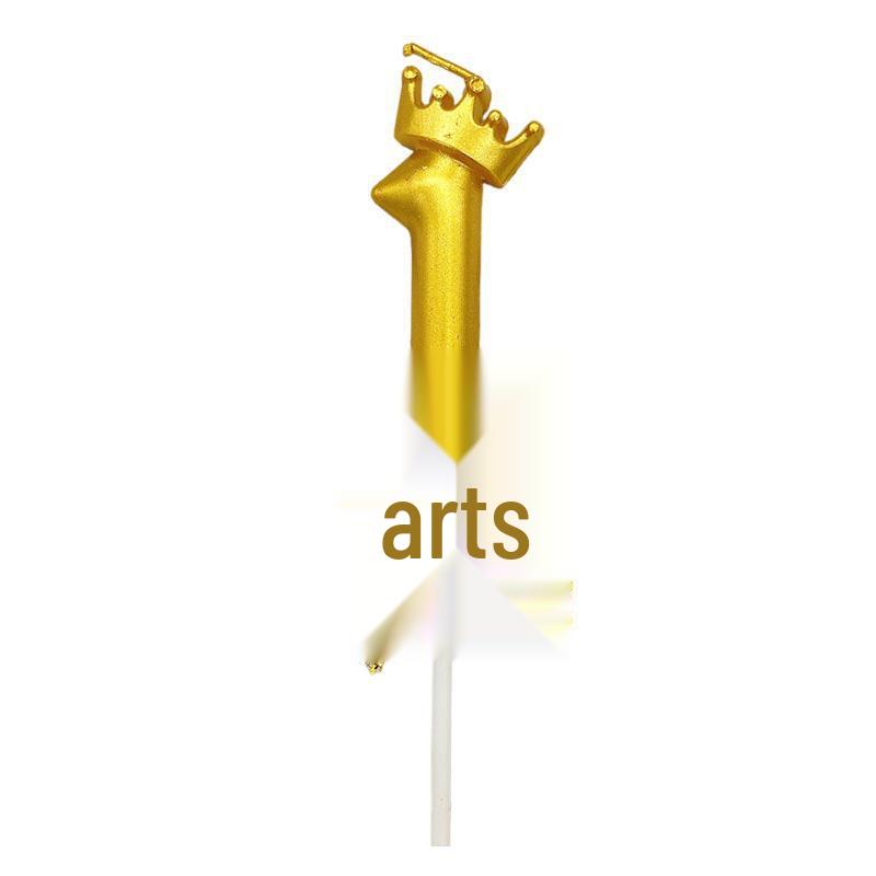 Crown Gold Number Birthday Candle Topper for First Birthday, Cake Decoration, Valentine's or Qixi Festival.