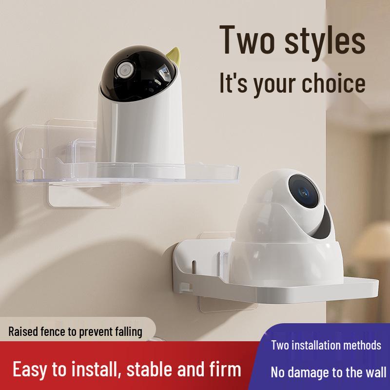 Nail-Free Monitor Stand & Camera Wall Mount for Indoor/Outdoor Surveillance.