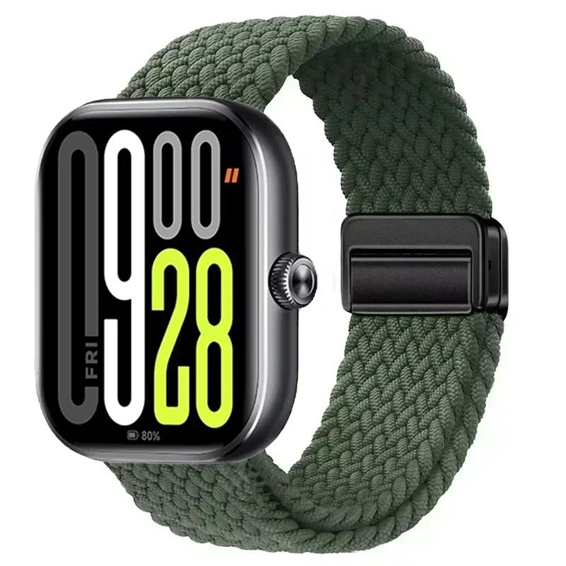 Magnetic Loop for Xiaomi Redmi Watch 4 5 Strap Adjustable Braided Sport Nylon Replacement bracelet for Miband 8 pro/9 pro band