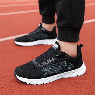 Breathable Mesh Couple's Running Sports Shoes Knitted Elastic Casual Sneakers Walking Jogging Outdoor Shoes