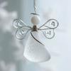 6 Colors Sea Glass Angel Xmas Tree Ornaments, 2D Flat Crystal Acrylic Angel Crafts Christmas Tree Hanging Ornament Holiday Decor