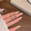 Korean New Creative Micro-inlaid Exquisite Zipper Earrings Ins Trendy Light Luxury Niche Versatile Temperament Ear Jewelry