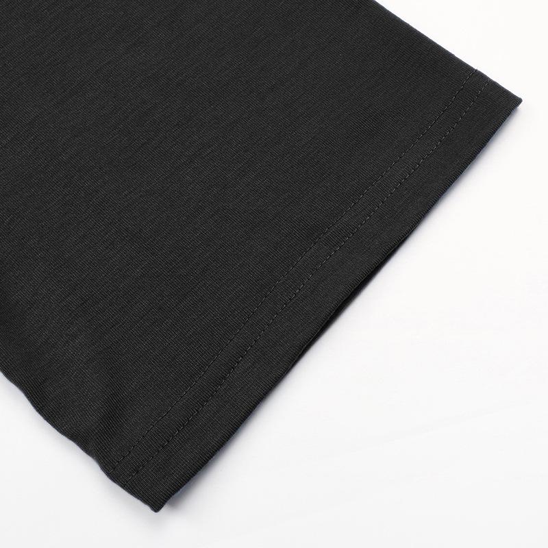 European Summer 2026 Women's Mid-Length Plain Loose T-Shirt with Five-Point Sleeves