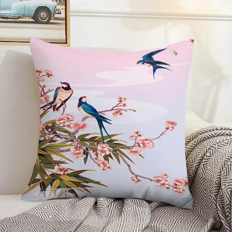 Decorative Sofa Cushion Cover 40x40 Chinese Style Landscape Pillowcase 50x50 Cushions Covers Car Decoration Pillow Home Decor