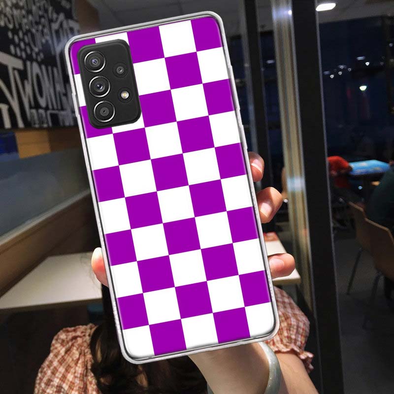 Retro Classic Chess Board Grid Phone Case for Samsung A54 A57 A37 A17 A14 A15 A12 A24 A34 A55 A35 A25 A52S A07 A05S A04S A22 A32