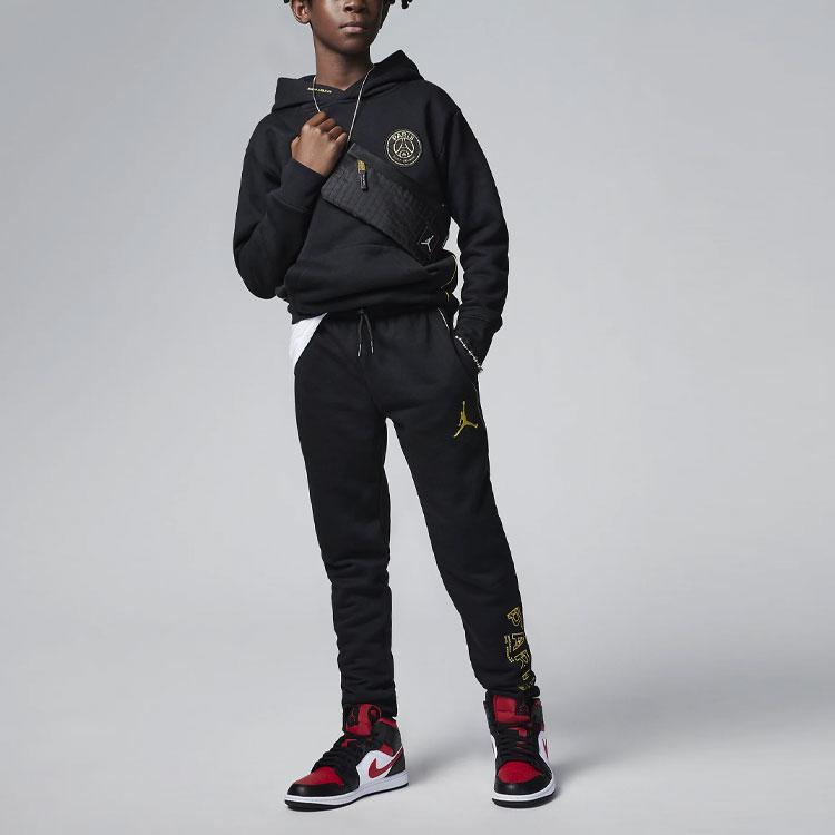 Jordan Logo Letter Print Hooded Sports Sweatshirt Kids Sweatshirt Black FJ6006-010