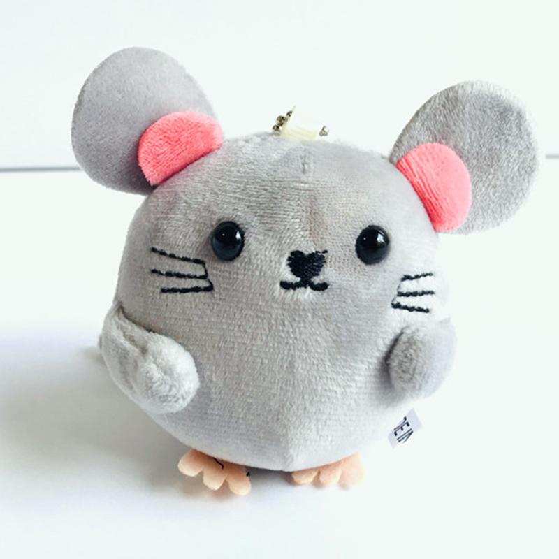 1 Piece 8Cm Grey Mouse Plush Toy Stuffed Animal Bag Key Pendant Key Chain Girl Wedding Gift Doll