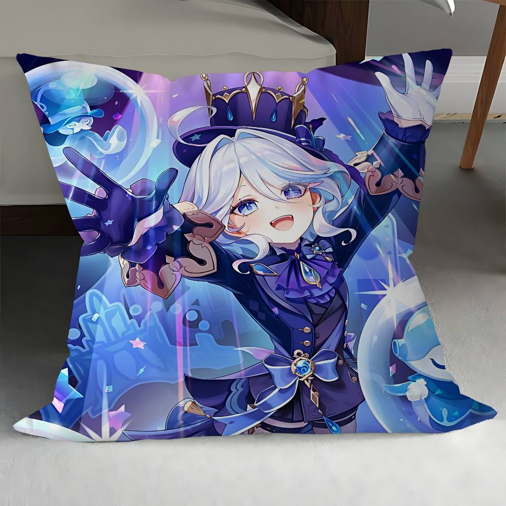 

Genshin Impact Pillowcase Toon Gift Cushion Cover Bedroom Home Sofa Chair Seat Decor Pillow Case 12x12Inch
