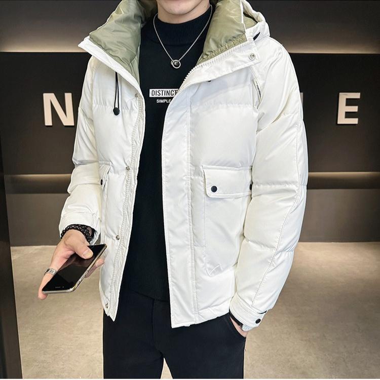 Men's Down Jacket Workwear Hooded Cotton-padded Jacket Casual and Thick Cotton-padded Jacket for Autumn and Winter