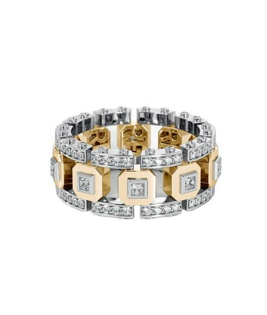 Zhenrong Fashion 925 Silver Plated 14K Rose Gold Ring with Full Diamond, European & American Creative Engagement Ring