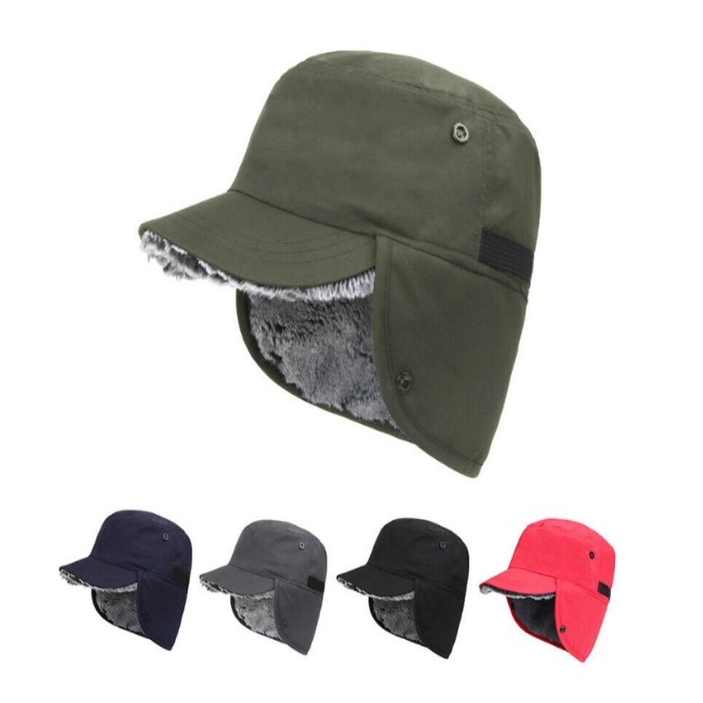 Warm Hat Flat Cap Windproof Ski Cap Practical Winter Hat with Ear Flaps
