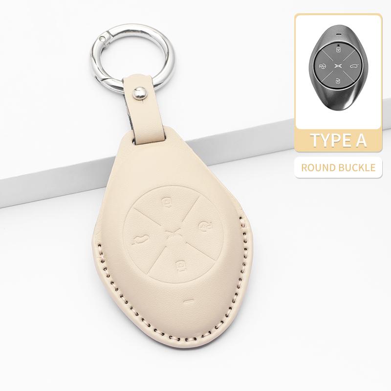 Interior Mouldings Leather Car Key Case Cover Protector Shell Fob Accessories Leather Car Remote Key Case Cover for Xiaopeng Xpe
