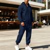 Ensemble de sport à capuche en polaire pour homme Automne Hiver Manches Longues Décontracté Fermeture éclair Thermique Confortable Respirant Vêtement d'extérieur