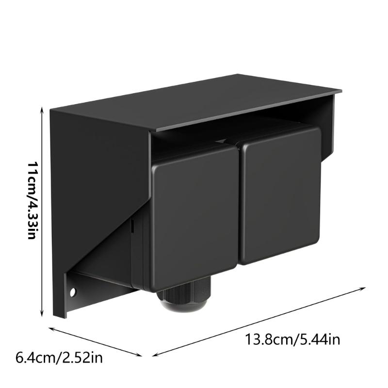 Exterior Wall Outlet Box, Two Covered Receptacles with 201 Metal Housing for Residential Outdoor Home Installation and Garden Areas