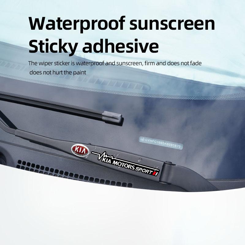 2Pcs Car Logo Window Wiper Sticker Decor Decal Accessories For KIA Carnival Niro EV9 K8 Forte Cerato Sportage Ray EV Telluride udrgf
