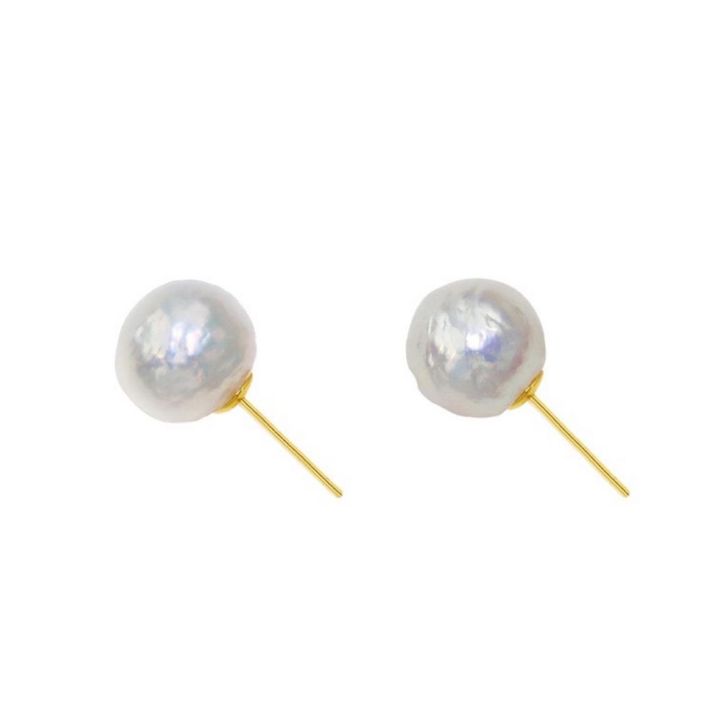Luxus Echte Multi-Hanf Edison Barock Große Perlen Ohrstecker 925 Tremella Französische Junge Ohrringe