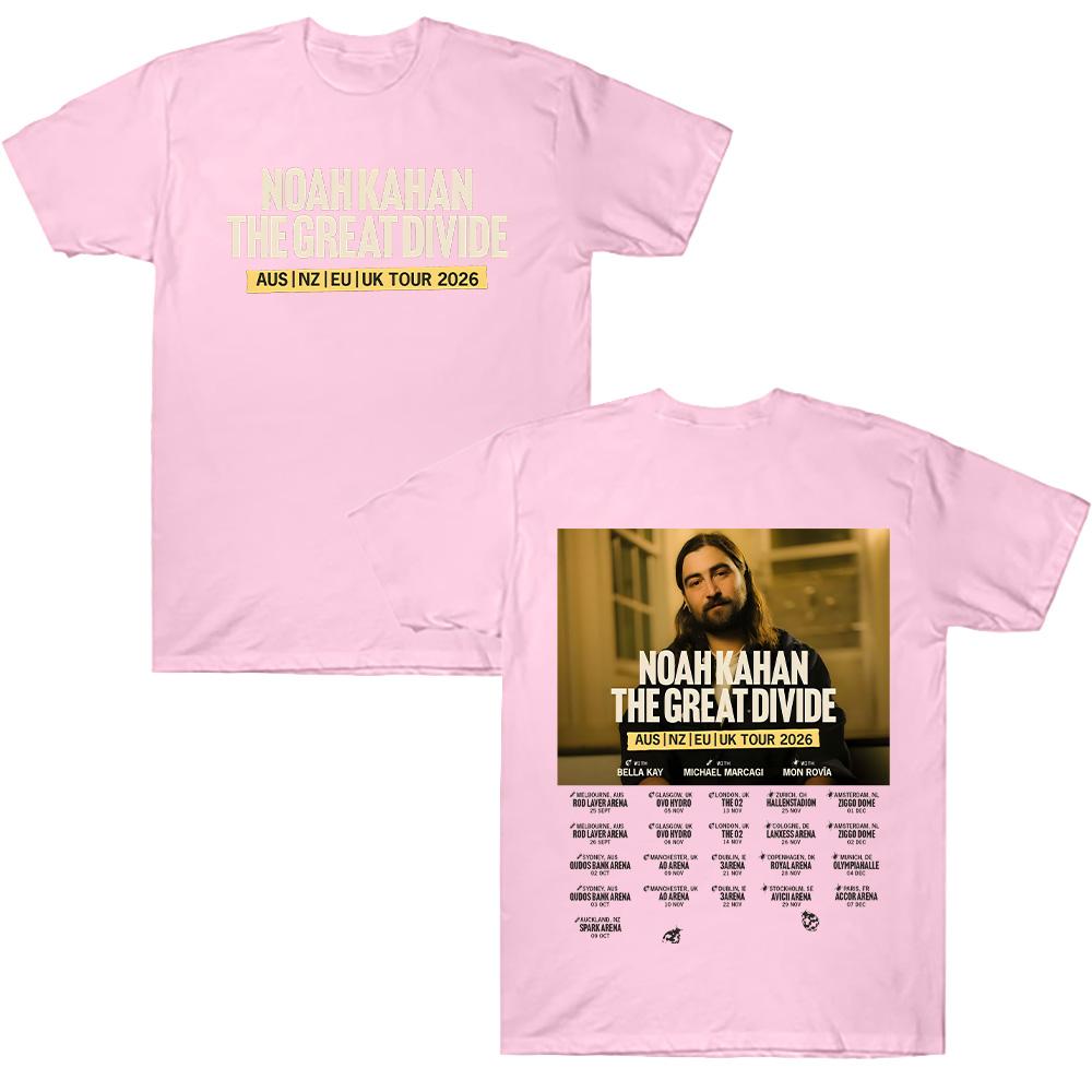 Noah Kahan The Great Divide TOUR 2026 T Shirts Women Men Pure Cotton Casual T-Shirts Crewneck Tee Shirt Short Sleeve Summer Tees
