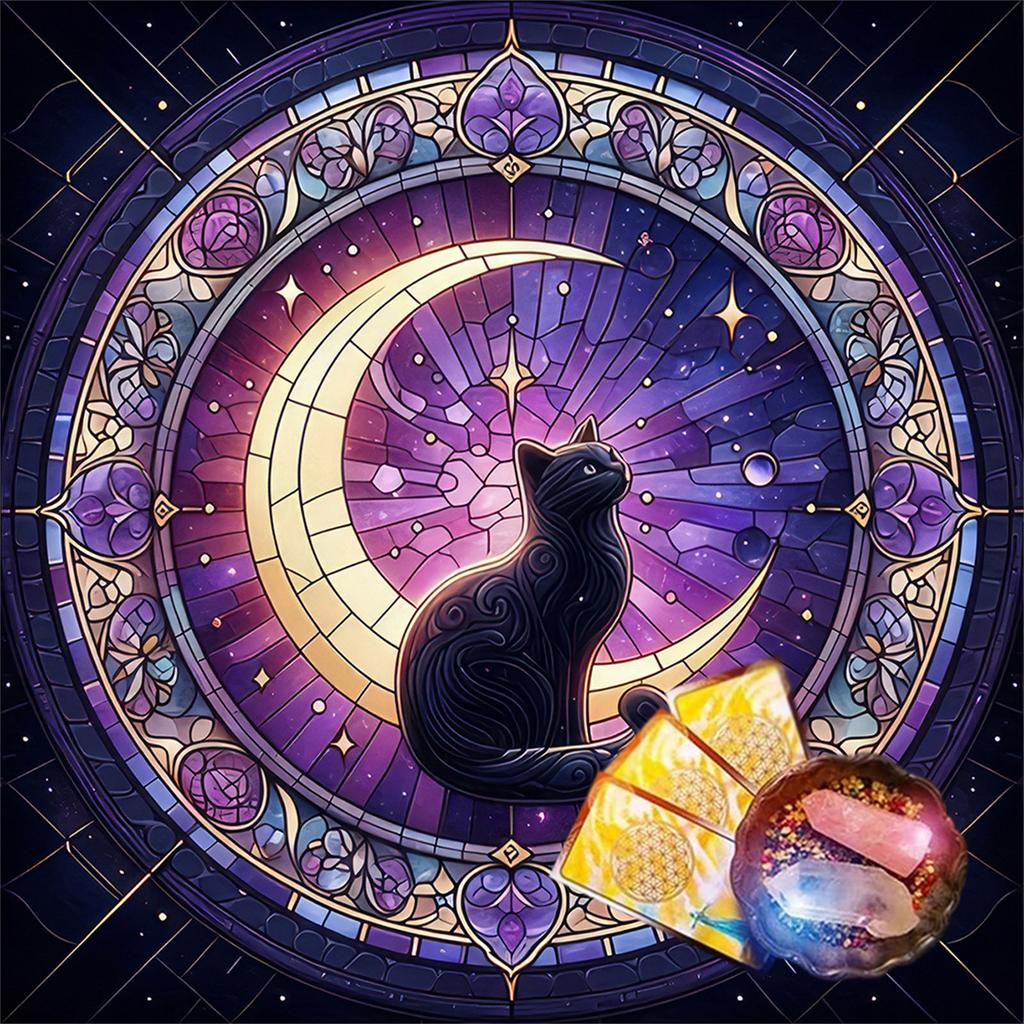 Mond Katze Muster Tarots Tischdecke Wahrsagungen Karten Tischdecke Wandteppich Astrologie Hexerei Decktuch Dekoration