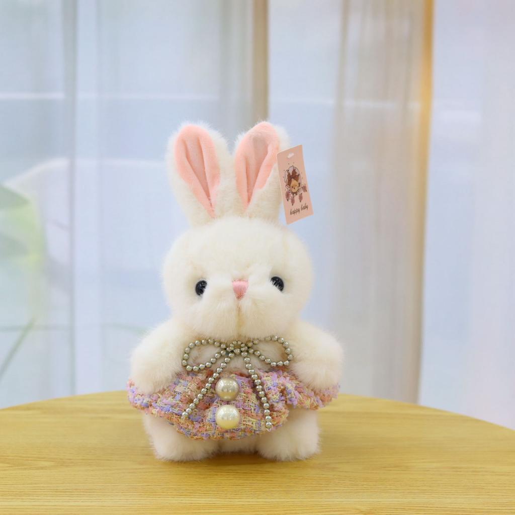 New Gauze Skirt Rabbit Doll Plush Toy Rag Doll Cartoon 8-inch Claw Machine Doll Girl Birthday Gift