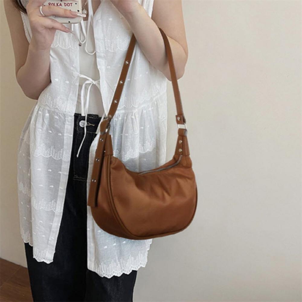 New ArrivalS Open Run Women S Punching deSign Buckle Eyelet Hobo Shoulder Bag