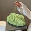 Summer Beach Fashion Hollow Out Women Clip Woven Shoulder Bag Straw Weave Chain Casual Crossbody Bags