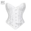 Women S Embroidered Lace Bandeau Corset With Boning V Hem Shaping Bodysuit