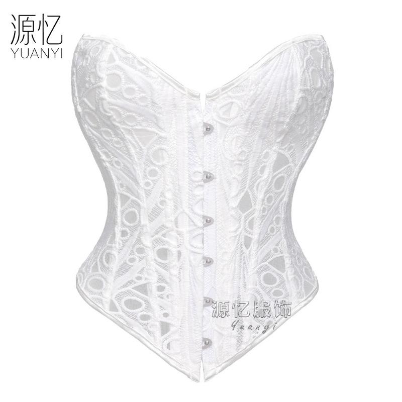 Women S Embroidered Lace Bandeau Corset With Boning V Hem Shaping Bodysuit