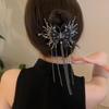 Elegant Black Butterfly Tassel Hair Clip for Updos