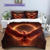 Flame Phoenix  Pattern Bedding Quilt Set Quilt Cover Pillowcase Home Decoration  Gift (1 * duvet cover + 2 * pillowcase, without core)