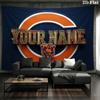 Custom Name,Chicago Bears Wall Tapestry, Aesthetic Printed Fabric Blanket, Suitable for Bedroom, Living Room, and Home Decor.