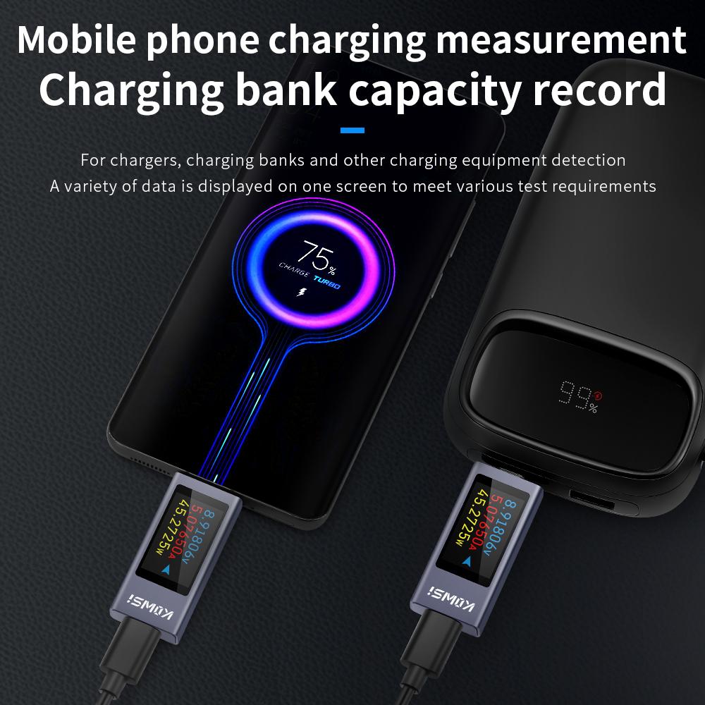 KWS-2303C Multi-function DC Voltage Ammeter Power Meter Type-c Power Bank Cell Phone Charging Tester DC 4-30V 0-12A