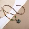 Colorful Handmade Chinese Hetian Jade Beaded Pendant Necklace with Adjustable Rope