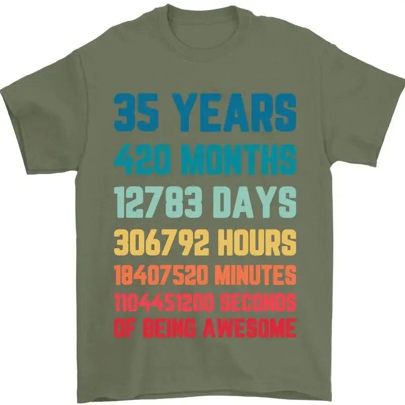 35th Geburtstag 35 Jahre Alt Herren 100% Baumwolle T shirt