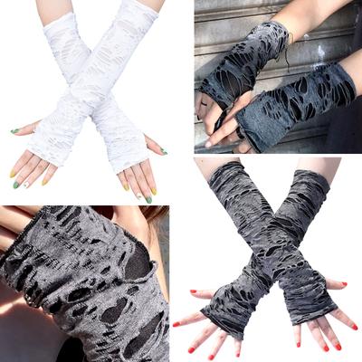Mädchen Gothic Handschuhe Distressed Handschuhe Accessoires für Fingerlose Handschuhe Distressed Ärmel Gothic für Teenager