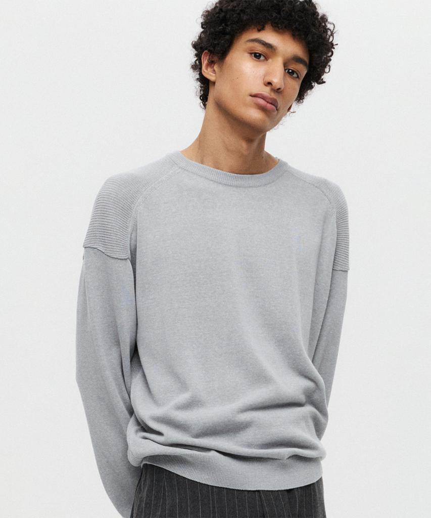 DNSR Armor Round Crop Knit Grey