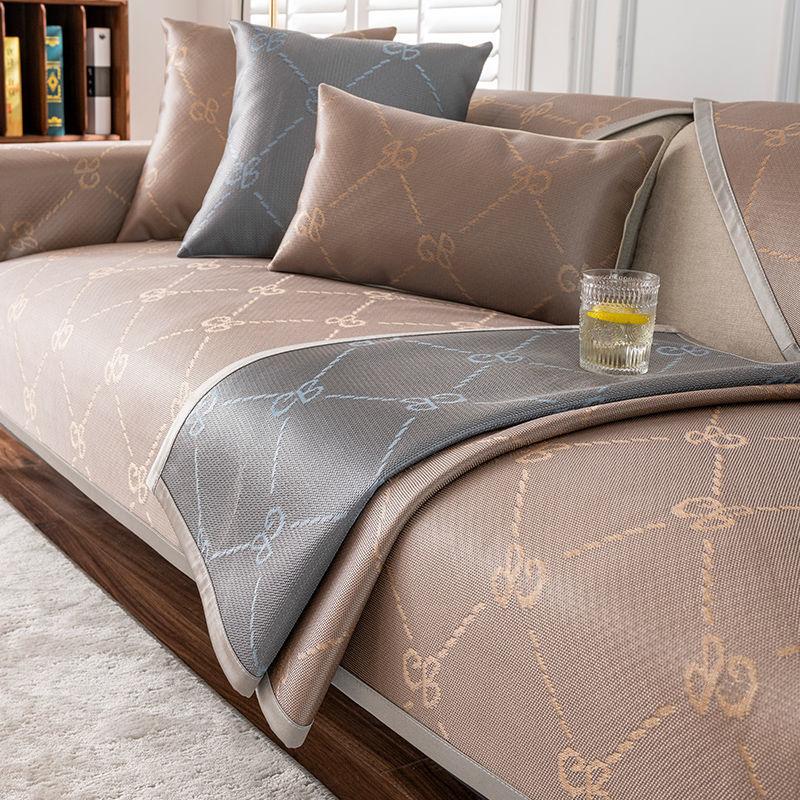 

Summer Sofa Cushion, Summer Ice Silk Mat, Non-Slip Sofa Set, Back Towel, Modern Simple Seat Cushion Cover 70*70cm