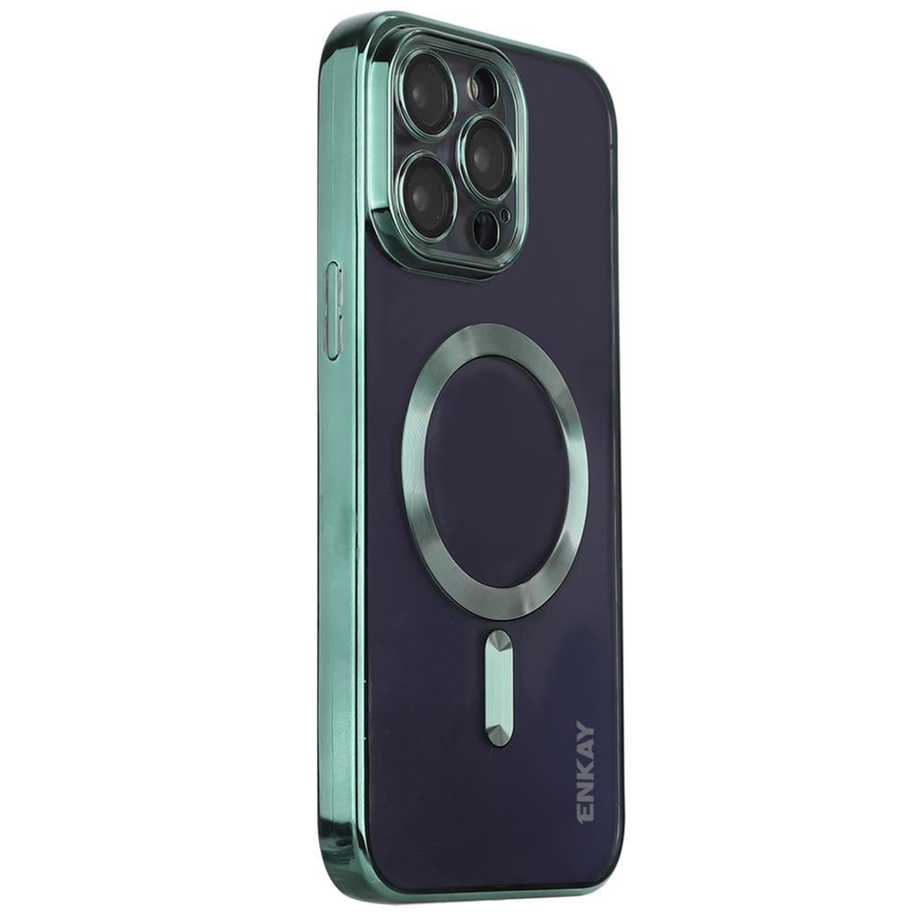 ENKAY HAT PRINCE For iPhone 16 Pro Magnetic Clear Case Shockproof TPU Phone Cover with Lens Film