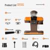Italian Automatic Coffee Machine with 19-bar Pressure & Milk Frother - Home Use, Hot/Cold Options, Smart Operation, High Extraction.