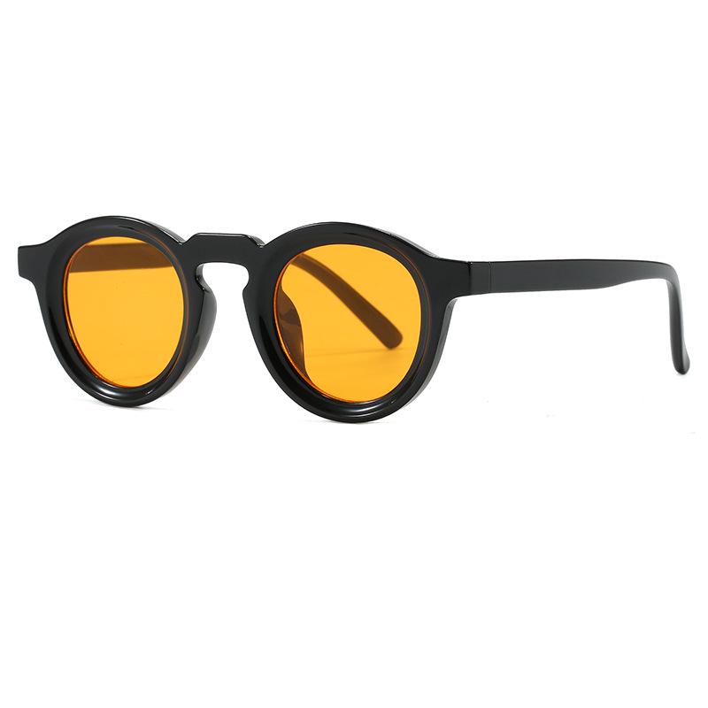 Retro Round Small Frame Glasses: High-End Unisex Sunglasses with UV Protection, Fashionable Trend.