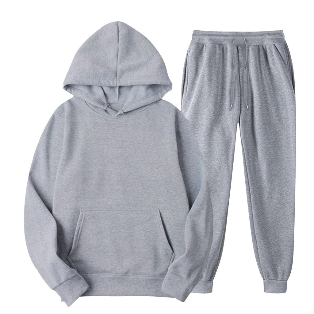 Zweiteiliger lässiger Hoodie-Anzug, Damen-Fleece-Anzug in Farbe, Sweatpants mit Tasche