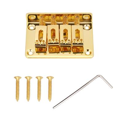 4-Saiter Feste Brücke Ersatzteile für Zigarrenkisten E-Gitarren Bass Ukulele(Gold)