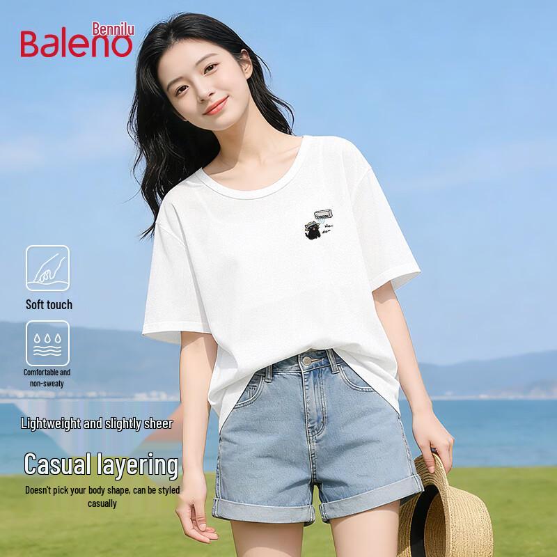 Baleno Women s Micro-Sheer Snowflake Cotton Short Sleeve T-Shirt 2XL
