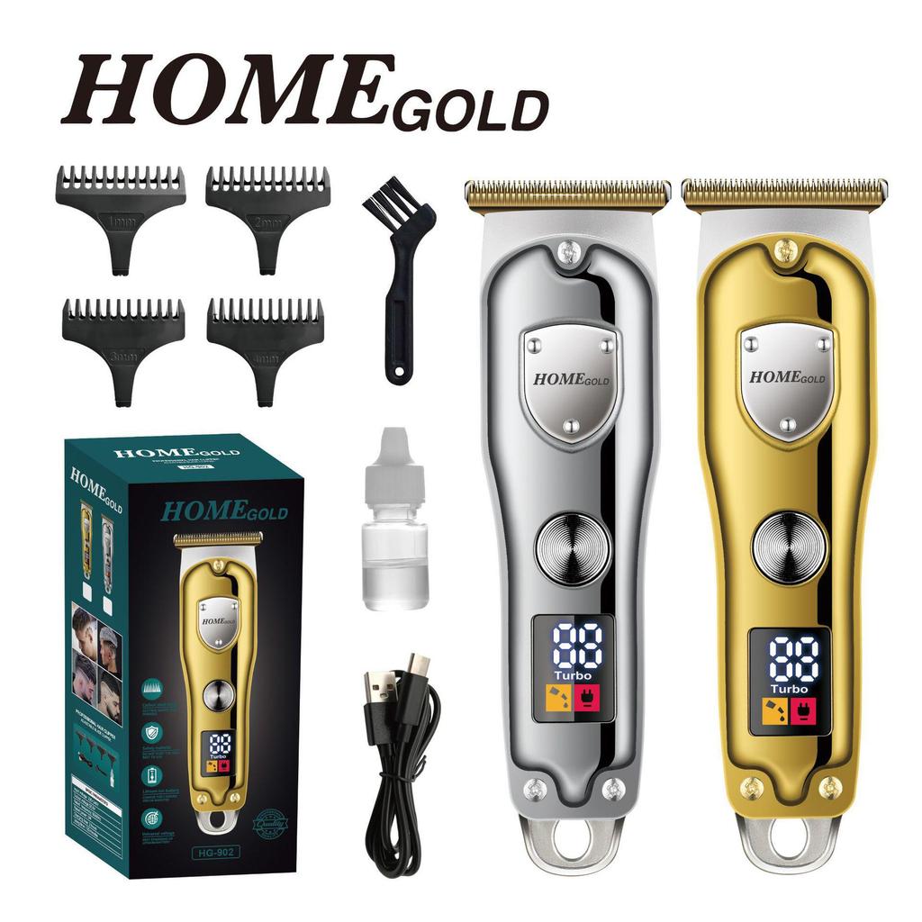 Rechargeable Silent Electric Hair Clipper with Digital Display - Edge & Oil Head, Ideal for Home Use & Hair Salons.