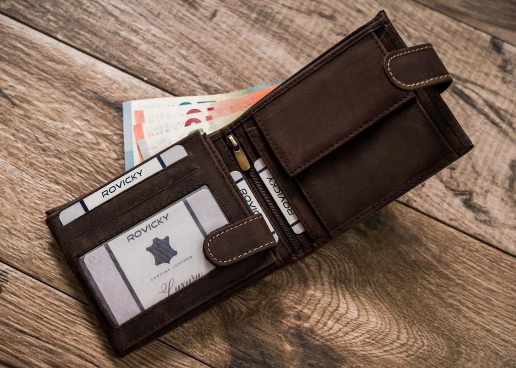 Men's Leather Wallet N992L-CHM-DOG-1-BL BROWN