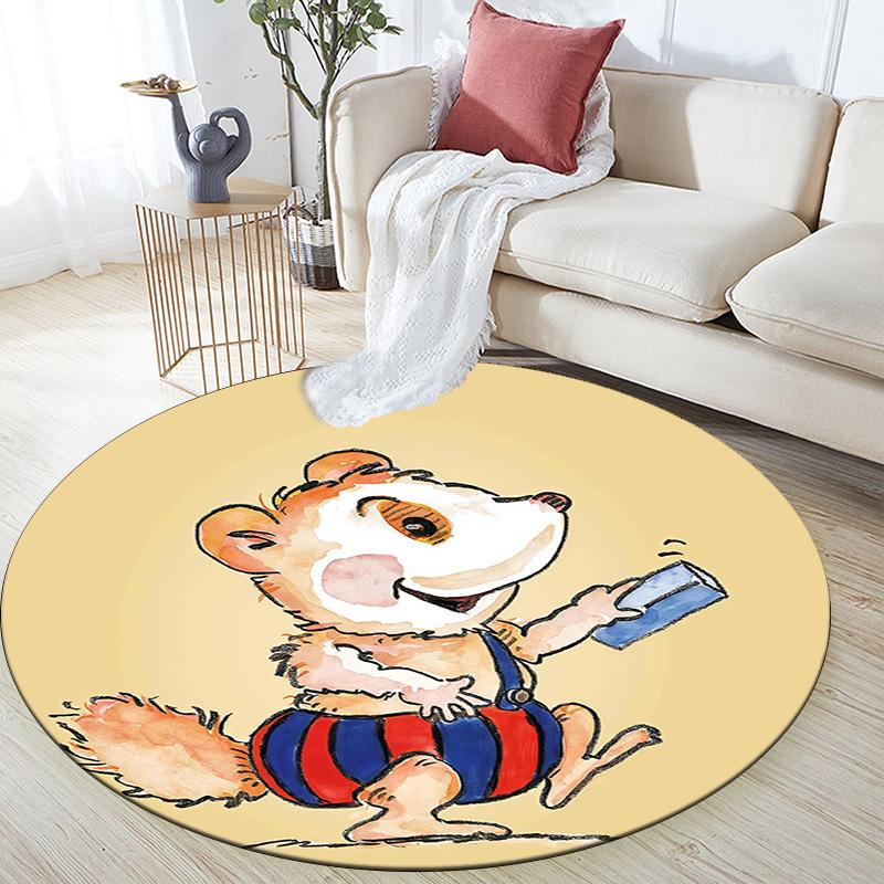 Bobo Siebenschläfer Round Area Rug,Carpet Rug for Living Room Bedroom Sofa Playroom Decor,Non-slip Floor Mat