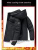 Men's Business Casual Down Jacket with Detachable Hood - Graphene Insulated, Thick Padded Cotton Coat for Winter