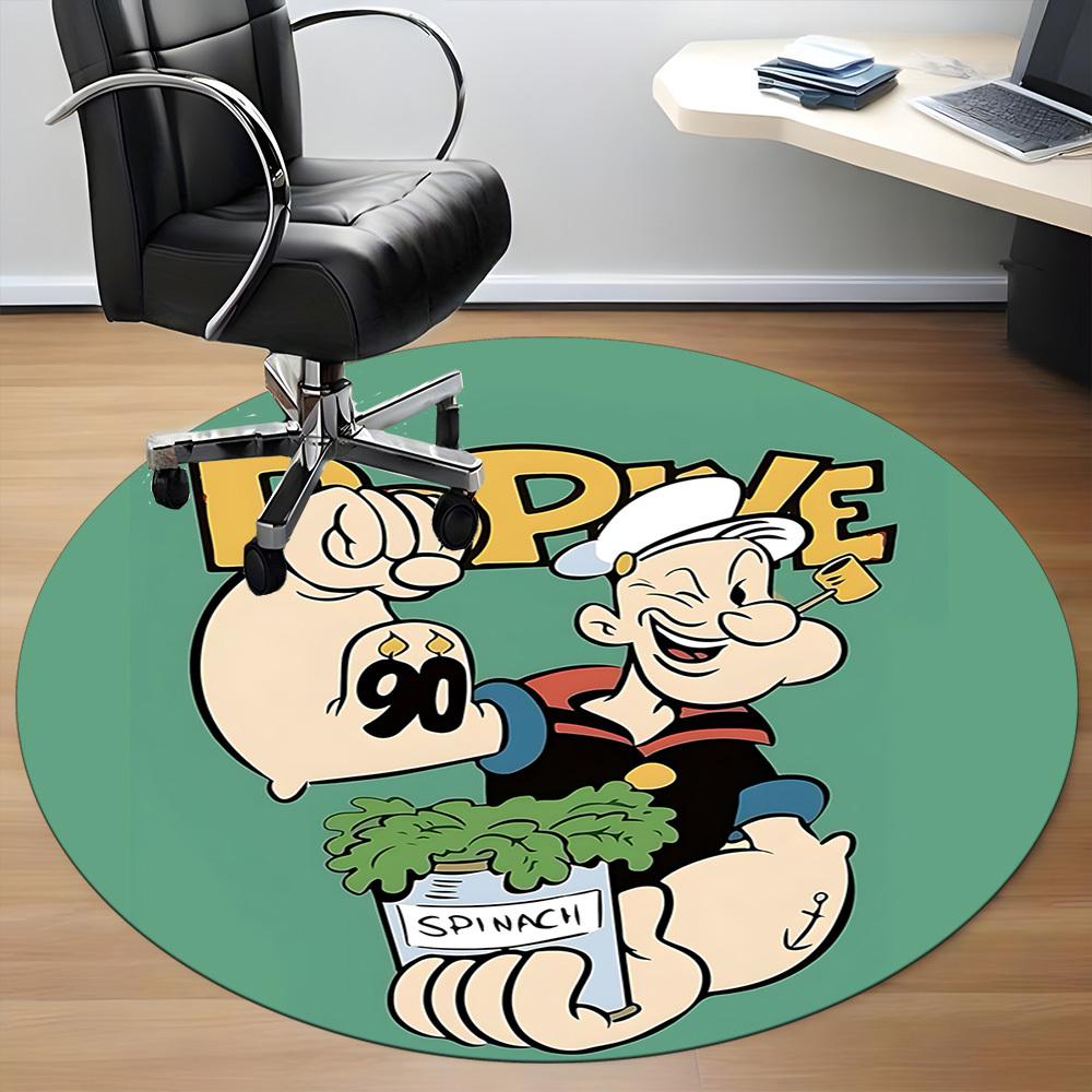 1pc Popeye Office Round Area Rug, Bedroom Living Room Home Decor, Room Deco, Offic a1016173