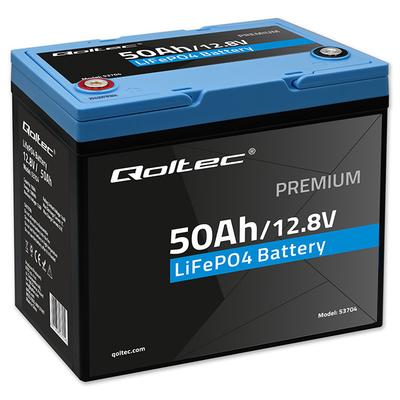 Qoltec Batterie Lifepo4 Lithium-Fer-Phosphate | 12.8V | 50Ah | 640Wh| Bms