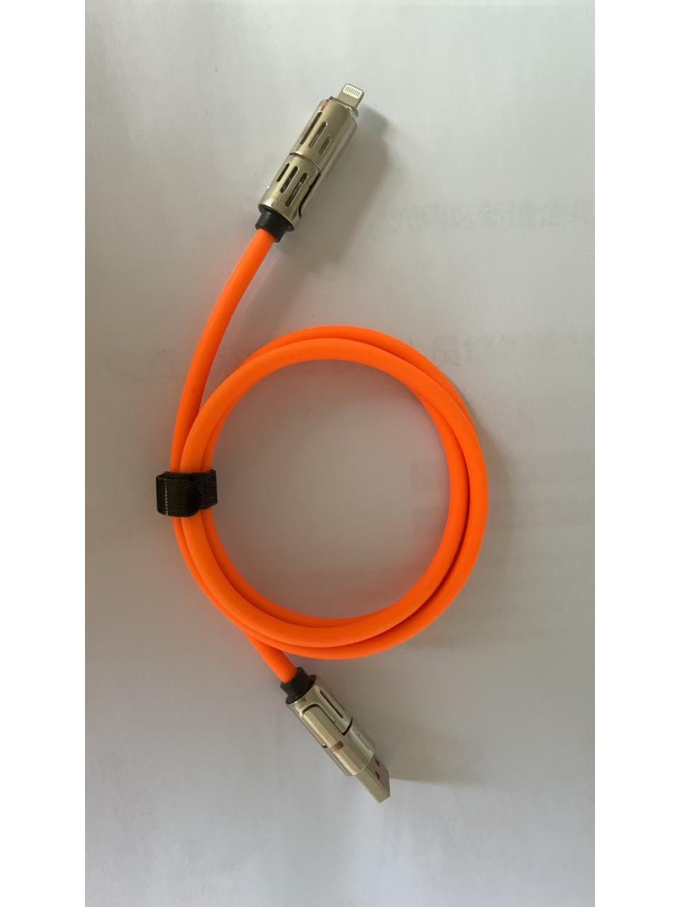 

Світловий силіконовий кабель 4-в-1 для швидкої зарядки з проекцією екрана автомобіля для Apple 15, Huawei, Xiaomi 1 meter