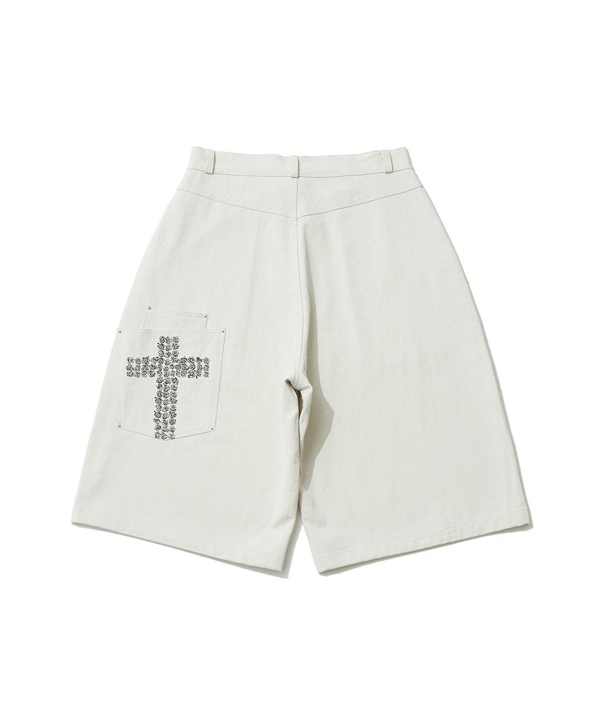 Isjabaibeu Cross Pocket Bermuda Pants - Light Gray